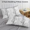 BOBOWUNY Tree Branch Pillow Covers Standard Size 2 Pack, Winter Forest Abstract Gradual Grey Soft Bed Throw Pillowcases Breathable Cooling Long Lumbar Body Pillow Sham Cover for Bed Sofa 20x26 view 3