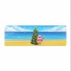 Ocean Christmas Bath Mat for Tub,Non Slip Bathroom Floor Runner Rug Quick Dry & Absorbent Diatomaceous Earth Shower Sink Bedroom Kitchen Washable Doormat,Beach Xmas Tree Santa Flamingo Blue 24"x71" view 1