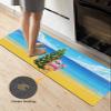 Ocean Christmas Bath Mat for Tub,Non Slip Bathroom Floor Runner Rug Quick Dry & Absorbent Diatomaceous Earth Shower Sink Bedroom Kitchen Washable Doormat,Beach Xmas Tree Santa Flamingo Blue 24"x71" view 4