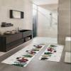 Christmas Rustic Bath Mat for Tub,Non Slip Bathroom Floor Runner Rug Quick Dry & Absorbent Diatomaceous Earth Shower Sink Bedroom Kitchen Washable Doormat,Winter Snowman Gold Snowflake 24x36+24x71 view 2