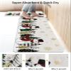 Christmas Rustic Bath Mat for Tub,Non Slip Bathroom Floor Runner Rug Quick Dry & Absorbent Diatomaceous Earth Shower Sink Bedroom Kitchen Washable Doormat,Winter Snowman Gold Snowflake 24x36+24x71 view 4