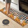 Thanksgiving Pumpkin Bath Mat for Tub,Non Slip Bathroom Floor Runner Rug Quick Dry & Absorbent Diatomaceous Earth Shower Sink Bedroom Kitchen Washable Doormat,Buffalo Plaid Black Sunflower 24"x71" view 4