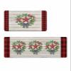 Country Barn Star Bath Mat for Tub,Non Slip Bathroom Floor Runner Rug Quick Dry & Absorbent Diatomaceous Earth Shower Sink Bedroom Kitchen Washable Doormat,Red Retro Holly Checkered 20x32+20x63 view 1