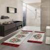 Country Barn Star Bath Mat for Tub,Non Slip Bathroom Floor Runner Rug Quick Dry & Absorbent Diatomaceous Earth Shower Sink Bedroom Kitchen Washable Doormat,Red Retro Holly Checkered 20x32+20x63 view 2