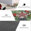 Country Barn Star Bath Mat for Tub,Non Slip Bathroom Floor Runner Rug Quick Dry & Absorbent Diatomaceous Earth Shower Sink Bedroom Kitchen Washable Doormat,Red Retro Holly Checkered 20x32+20x63 view 3