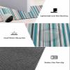 Aqua Bath Mat for Tub,Non Slip Bathroom Floor Runner Rug Quick Dry & Absorbent Diatomaceous Earth Shower Sink Bedroom Kitchen Washable Doormat,Abstract Gradient Minimalist Stripes 20x32+20x47 view 3