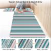 Aqua Bath Mat for Tub,Non Slip Bathroom Floor Runner Rug Quick Dry & Absorbent Diatomaceous Earth Shower Sink Bedroom Kitchen Washable Doormat,Abstract Gradient Minimalist Stripes 20x32+20x47 view 4