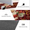 Christmas Bath Mat for Tub,Non Slip Bathroom Floor Runner Rug Quick Dry & Absorbent Diatomaceous Earth Shower Sink Bedroom Kitchen Washable Doormat,Red Buffalo Plaid Santa Gold Snowflake 20"x47" view 3