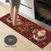 Christmas Bath Mat for Tub,Non Slip Bathroom Floor Runner Rug Quick Dry & Absorbent Diatomaceous Earth Shower Sink Bedroom Kitchen Washable Doormat,Red Buffalo Plaid Santa Gold Snowflake 20"x47" view 4