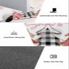 Christmas Tree Bath Mat for Tub,Non Slip Bathroom Floor Runner Rug Quick Dry & Absorbent Diatomaceous Earth Shower Sink Kitchen Washable Doormat,Blush Pink Gold Snowflakes Buffalo Plaid 24"x71" view 3