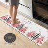 Christmas Tree Bath Mat for Tub,Non Slip Bathroom Floor Runner Rug Quick Dry & Absorbent Diatomaceous Earth Shower Sink Kitchen Washable Doormat,Blush Pink Gold Snowflakes Buffalo Plaid 24"x71" view 4