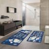 Christmas Blue Bath Mat for Tub,Non Slip Bathroom Floor Runner Rug Quick Dry & Absorbent Diatomaceous Earth Shower Sink Bedroom Kitchen Washable Doormat,Winter Snowman Snowflake Plaid 20x24+20x48 view 2