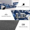 Christmas Blue Bath Mat for Tub,Non Slip Bathroom Floor Runner Rug Quick Dry & Absorbent Diatomaceous Earth Shower Sink Bedroom Kitchen Washable Doormat,Winter Snowman Snowflake Plaid 20x24+20x48 view 3