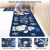 Christmas Blue Bath Mat for Tub,Non Slip Bathroom Floor Runner Rug Quick Dry & Absorbent Diatomaceous Earth Shower Sink Bedroom Kitchen Washable Doormat,Winter Snowman Snowflake Plaid 20x24+20x48 view 4