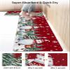 Christmas Bath Mat for Tub,Non Slip Bathroom Floor Runner Rug Quick Dry & Absorbent Diatomaceous Earth Shower Sink Bedroom Kitchen Washable Doormat,Red Gnomes Xmas Tree Winter Snowflake 24x36+24x71 view 4