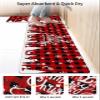 Christmas Bath Mat for Tub,Non Slip Bathroom Floor Runner Rug Quick Dry & Absorbent Diatomaceous Earth Shower Sink Kitchen Washable Doormat,Winter Snowman Snowflake Xmas Tree Plaid Red 24x36+24x71 view 4