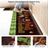Fall Thanksgiving Bath Mat for Tub,Non Slip Bathroom Floor Runner Rug Quick Dry & Absorbent Diatomaceous Earth Shower Sink Bedroom Kitchen Washable Doormat,Brown Football Baseball Leaves 24x36+24x71 view 4