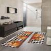 Pumpkin Plaid Bath Mat for Tub,Non Slip Bathroom Floor Runner Rug Quick Dry & Absorbent Diatomaceous Earth Shower Sink Kitchen Washable Doormat,Thanksgiving Fall Farmhouse Bird Sunflower 24x36+24x71 view 2