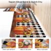 Pumpkin Plaid Bath Mat for Tub,Non Slip Bathroom Floor Runner Rug Quick Dry & Absorbent Diatomaceous Earth Shower Sink Kitchen Washable Doormat,Thanksgiving Fall Farmhouse Bird Sunflower 24x36+24x71 view 4