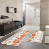 Orange Pumpkin Bath Mat for Tub,Non Slip Bathroom Floor Runner Rug Quick Dry & Absorbent Diatomaceous Earth Shower Sink Kitchen Washable Doormat,Thanksgiving Fall Maple Leaves White 18x30+18x48 view 2