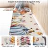 Abstract Pumpkins Bath Mat for Tub,Non Slip Bathroom Floor Runner Rug Quick Dry & Absorbent Diatomaceous Earth Shower Sink Kitchen Washable Doormat,Fall Thanksgiving Eucalyptus Leaves Bird 24x36+24x71 view 4
