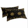 BOBOWUNY Golden Snowflake Pillow Covers Queen Size 2 Pack, Christmas Winter Pine Tree Leaves Black Soft Bed Throw Pillowcases Breathable Cooling Long Lumbar Body Pillow Sham Cover for Bed Sofa 20x30 view 1