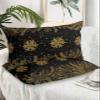 BOBOWUNY Golden Snowflake Pillow Covers Queen Size 2 Pack, Christmas Winter Pine Tree Leaves Black Soft Bed Throw Pillowcases Breathable Cooling Long Lumbar Body Pillow Sham Cover for Bed Sofa 20x30 view 2