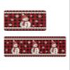 Christmas Snowman Bath Mat for Tub,Non Slip Bathroom Floor Runner Rug Quick Dry & Absorbent Diatomaceous Earth Shower Sink Kitchen Washable Doormat,Red Plaid Snowflake Farmhouse Bird 24x36+24x71 view 1