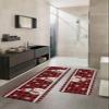 Christmas Snowman Bath Mat for Tub,Non Slip Bathroom Floor Runner Rug Quick Dry & Absorbent Diatomaceous Earth Shower Sink Kitchen Washable Doormat,Red Plaid Snowflake Farmhouse Bird 24x36+24x71 view 2
