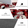Christmas Snowman Bath Mat for Tub,Non Slip Bathroom Floor Runner Rug Quick Dry & Absorbent Diatomaceous Earth Shower Sink Kitchen Washable Doormat,Red Plaid Snowflake Farmhouse Bird 24x36+24x71 view 3