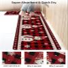 Christmas Snowman Bath Mat for Tub,Non Slip Bathroom Floor Runner Rug Quick Dry & Absorbent Diatomaceous Earth Shower Sink Kitchen Washable Doormat,Red Plaid Snowflake Farmhouse Bird 24x36+24x71 view 4
