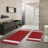 Christmas Bath Mat for Tub,Non Slip Bathroom Floor Runner Rug Quick Dry & Absorbent Diatomaceous Earth Shower Sink Kitchen Washable Doormat,Red Xmas Farmhouse White Stripes Winter Holiday 24x36+24x71 view 2