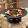 Korean Grill Pan,Nonstick Round Griddle Grill Pan with Handle,Good Thermal Insulation Non Stick Barbecue Plate for Party Camping(40cm) view 2