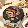 Korean Grill Pan,Nonstick Round Griddle Grill Pan with Handle,Good Thermal Insulation Non Stick Barbecue Plate for Party Camping(40cm) view 3