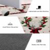 Christmas Snowflake Bath Mat for Tub,Non Slip Bathroom Floor Runner Rug Quick Dry & Absorbent Diatomaceous Earth Shower Sink Kitchen Washable Doormat,Xmas Deer Plaid Rustic Poinsettia 24x36+24x71 view 3