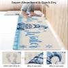 Christmas Gnomes Bath Mat for Tub,Non Slip Bathroom Floor Runner Rug Quick Dry & Absorbent Diatomaceous Earth Shower Sink Bedroom Kitchen Washable Doormat,Blue Winter Snowflake Xmas Dwarf 20x24+20x48 view 4