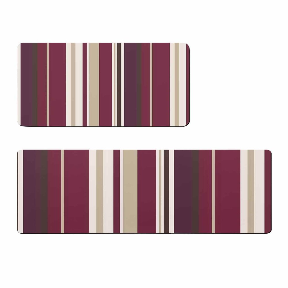 Red Yellow Stripes Bath Mat for Tub,Non Slip Bathroom Floor Runner Rug Quick Dry & Absorbent Diatomaceous Earth Shower Sink Kitchen Washable Doormat,Abstract Modern Geometric Art Decor 20x32+20x63