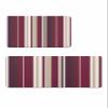 Red Yellow Stripes Bath Mat for Tub,Non Slip Bathroom Floor Runner Rug Quick Dry & Absorbent Diatomaceous Earth Shower Sink Kitchen Washable Doormat,Abstract Modern Geometric Art Decor 20x32+20x63 view 1