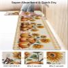 Weclome Fall Bath Mat for Tub,Non Slip Bathroom Floor Runner Rug Quick Dry & Absorbent Diatomaceous Earth Shower Sink Kitchen Washable Doormat,Thanksgiving Pumpkins Sunflower Orange 18x30+18x60 view 4