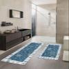 Blue Christmas Bath Mat for Tub,Non Slip Bathroom Floor Runner Rug Quick Dry & Absorbent Diatomaceous Earth Shower Sink Bedroom Kitchen Washable Doormat,Xmas Snowy Winter Snowflake Flower 16x24+16x47 view 2