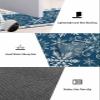 Blue Christmas Bath Mat for Tub,Non Slip Bathroom Floor Runner Rug Quick Dry & Absorbent Diatomaceous Earth Shower Sink Bedroom Kitchen Washable Doormat,Xmas Snowy Winter Snowflake Flower 16x24+16x47 view 3