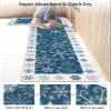 Blue Christmas Bath Mat for Tub,Non Slip Bathroom Floor Runner Rug Quick Dry & Absorbent Diatomaceous Earth Shower Sink Bedroom Kitchen Washable Doormat,Xmas Snowy Winter Snowflake Flower 16x24+16x47 view 4