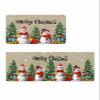 Farmhouse Snowman Bath Mat for Tub,Non Slip Bathroom Floor Runner Rug Quick Dry & Absorbent Diatomaceous Earth Shower Sink Kitchen Washable Doormat,Winter Christmas Tree Xmas Snowaflke 16x24+16x47 view 1