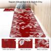 Christmas Pine Bath Mat for Tub,Non Slip Bathroom Floor Runner Rug Quick Dry & Absorbent Diatomaceous Earth Shower Sink Bedroom Kitchen Washable Doormat,Red Xmas Tree Branch Berry 16x24+16x47 view 4