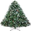 Christmas Tree, 6ft Artificial Christmas Tree Xmas Pine Tree with Legs Flocked Snow Trees with Decoration Perfect for Indoor and Outdoor Holiday Decoration view 1