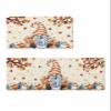 Fall Gnomes Bath Mat for Tub,Non Slip Bathroom Floor Runner Rug Quick Dry & Absorbent Diatomaceous Earth Shower Sink Kitchen Washable Doormat,Thanksgiving Pumpkin Autumn Maple Leaves 24x36+24x71 view 1