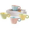 250ml/8.5oz Macaron colored ceramic mugs Exquisite home student breakfast milk coffee cups for office home restaurant cafe-Set of 4 view 1
