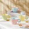 250ml/8.5oz Macaron colored ceramic mugs Exquisite home student breakfast milk coffee cups for office home restaurant cafe-Set of 4 view 2