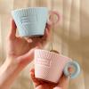 250ml/8.5oz Macaron colored ceramic mugs Exquisite home student breakfast milk coffee cups for office home restaurant cafe-Set of 4 view 4