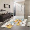 Eucalyptus Pumpkin Bath Mat for Tub,Non Slip Bathroom Floor Runner Rug Quick Dry & Absorbent Diatomaceous Earth Shower Sink Kitchen Washable Doormat,Thanksgiving Seasonal Fall Maple Leaf 18x30+18x48 view 2